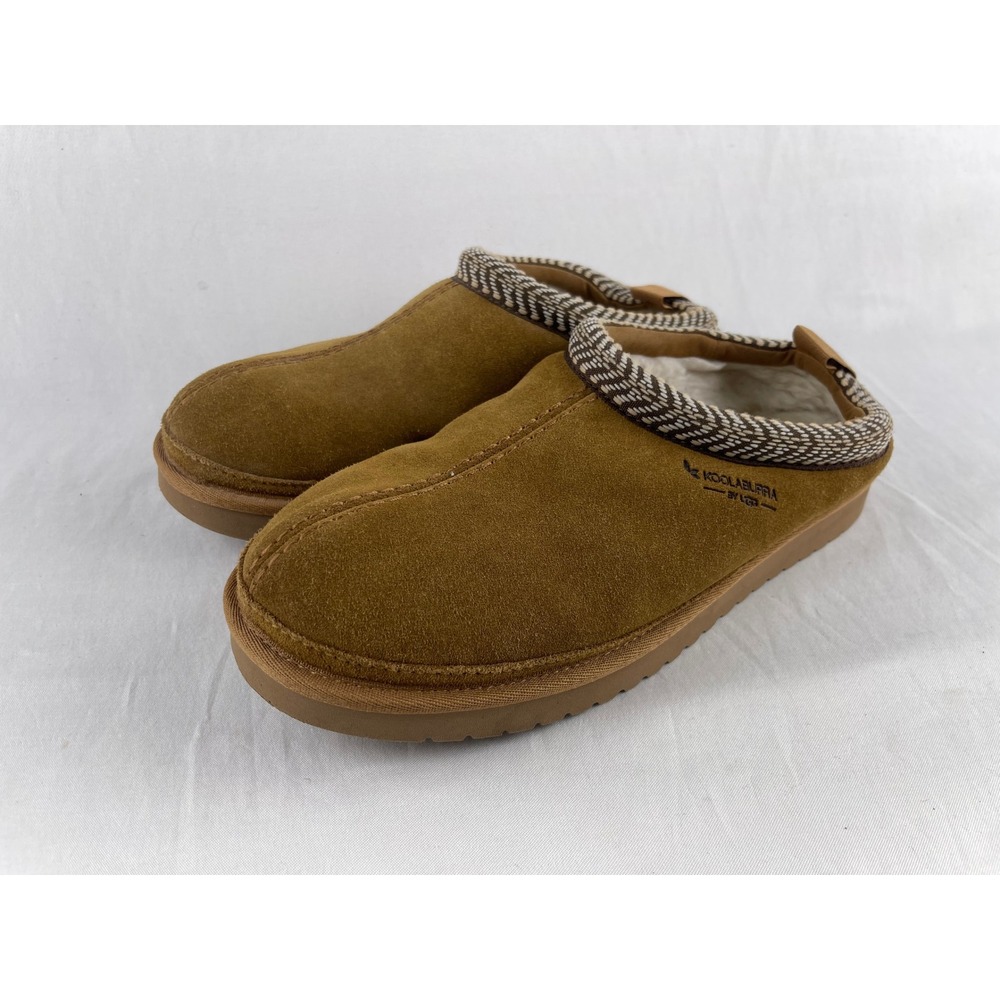 Koolaburra by UGG Burree Women 9 Chestnut Suede Faux Fur Slipper Mules Brown - Picture 2 of 9